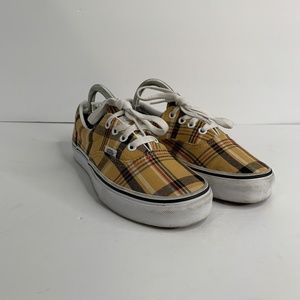 Old Skool Vans Yellow Plaid Size W6 White Laces